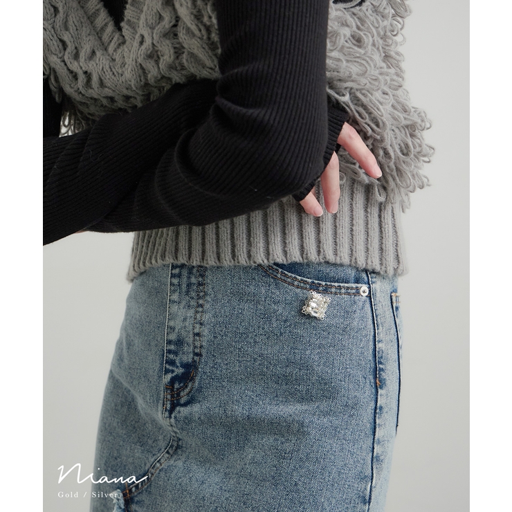 niana ニアナ ビジューパールスクエアブローチ | Fashion Letter | 詳細画像1 