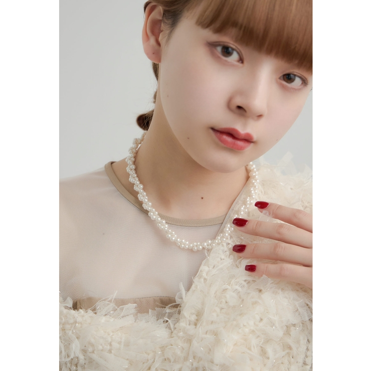 シルバー | niana ニアナ ツイストパールネックレス | Fashion Letter