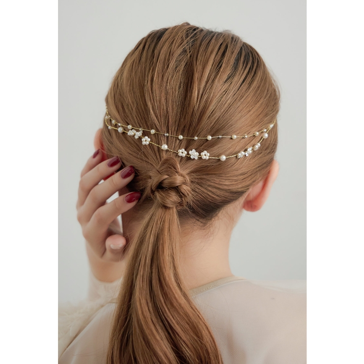 ゴールド | niana ニアナ パールビジューフラワーヘッドドレス | Fashion Letter