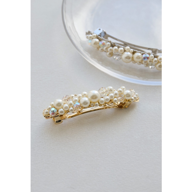 ゴールド | niana ニアナ パールオーロラビーズバレッタ | Fashion Letter