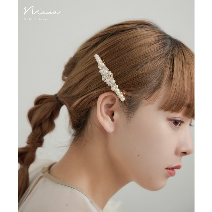 niana ニアナ パールオーロラビーズビジューバレッタ | Fashion Letter | 詳細画像1 