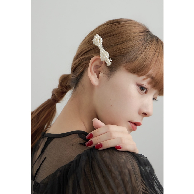 シルバー | niana ニアナ パールリボンバレッタ | Fashion Letter