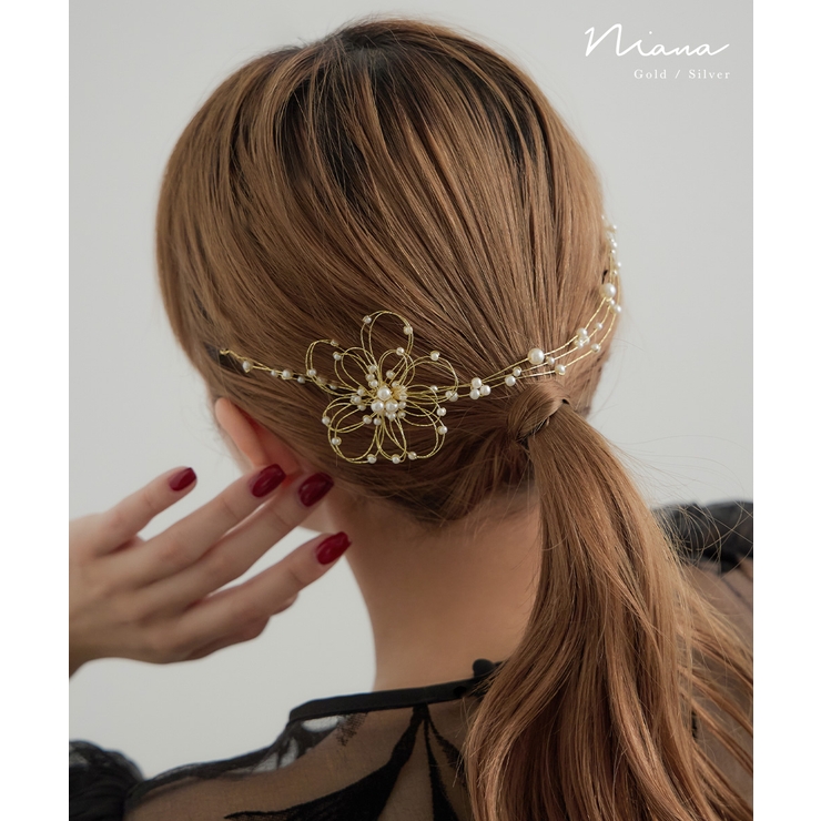 niana ニアナ メタルフラワーパールヘッドドレス | Fashion Letter | 詳細画像1 