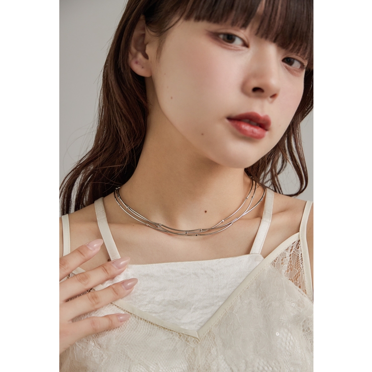 シルバー | niana ニアナ ツイッギーメタルネックレス | Fashion Letter