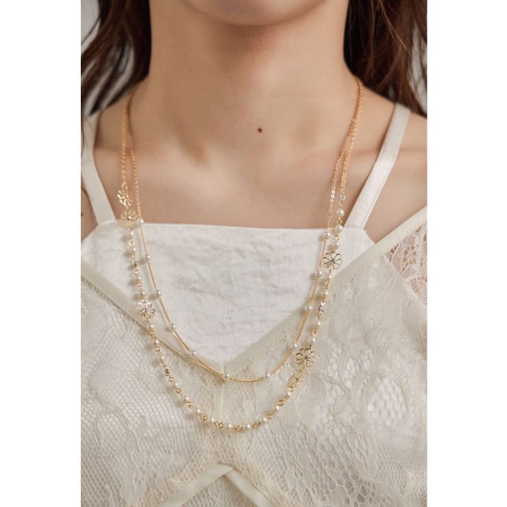 ゴールド | niana ニアナ ブロッサムチェーン二連ネックレス | Fashion Letter