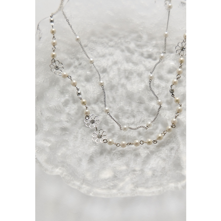 シルバー | niana ニアナ ブロッサムチェーン二連ネックレス | Fashion Letter