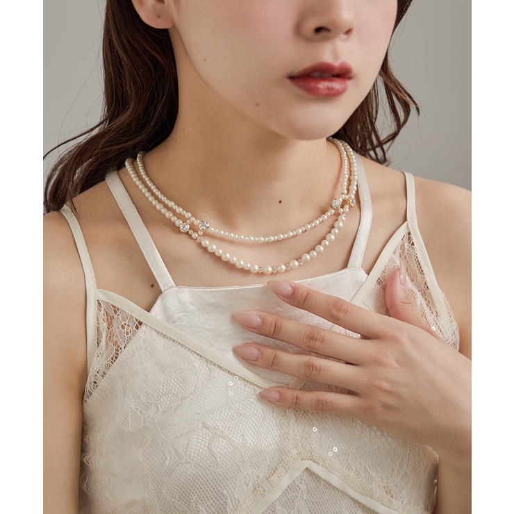 niana ニアナ パールビジュー二連ネックレス | Fashion Letter | 詳細画像2 