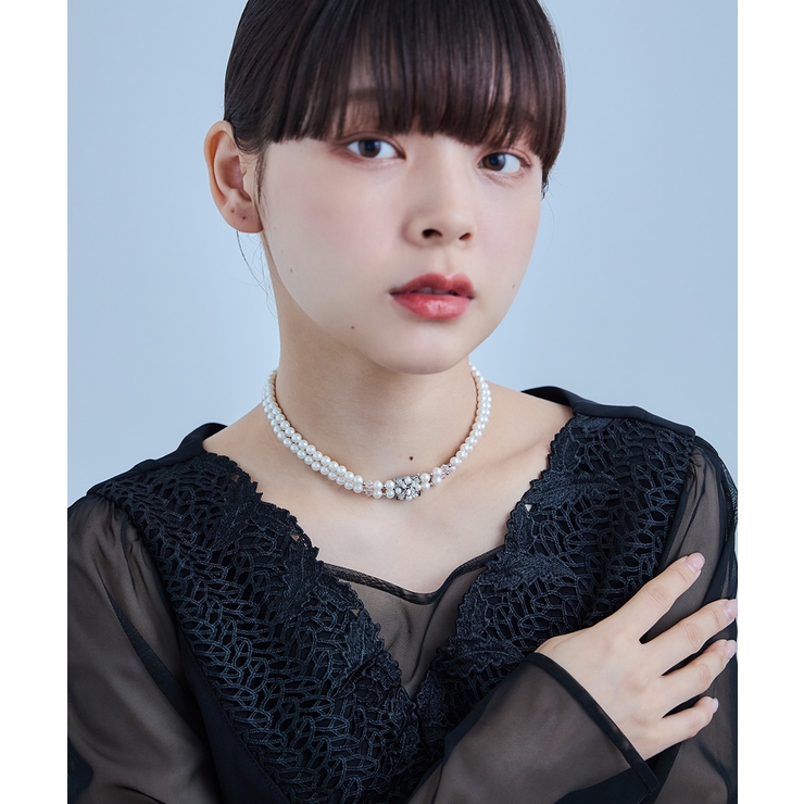 【きなこ】RiLLi bijou エレナパール チョーカー ニアナ niana ビジューパール2連チョーカーネックレス 結婚式