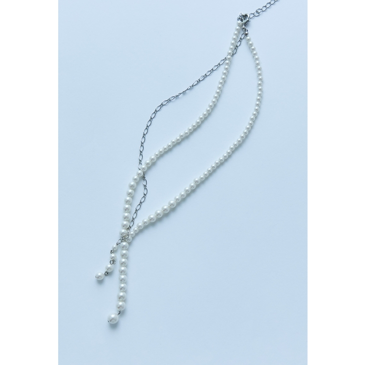 シルバー | niana ニアナ パールチェーンタイネックレス | Fashion Letter