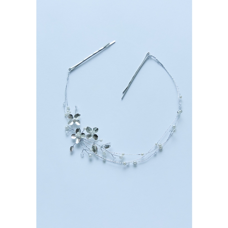 シルバー | niana ニアナ メタルフラワーパールヘッドドレス | Fashion Letter