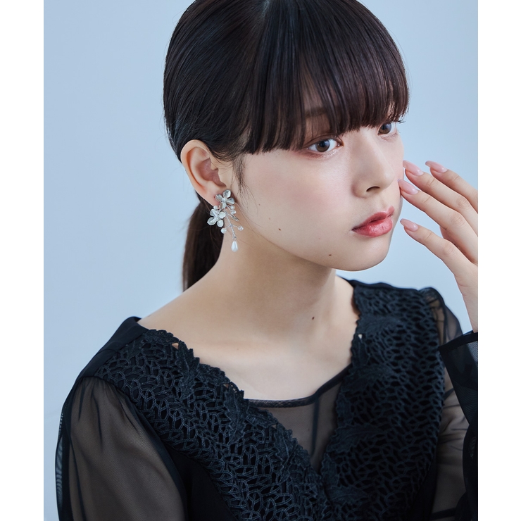 niana ニアナ メタルフラワーパールイヤリング | Fashion Letter | 詳細画像2 