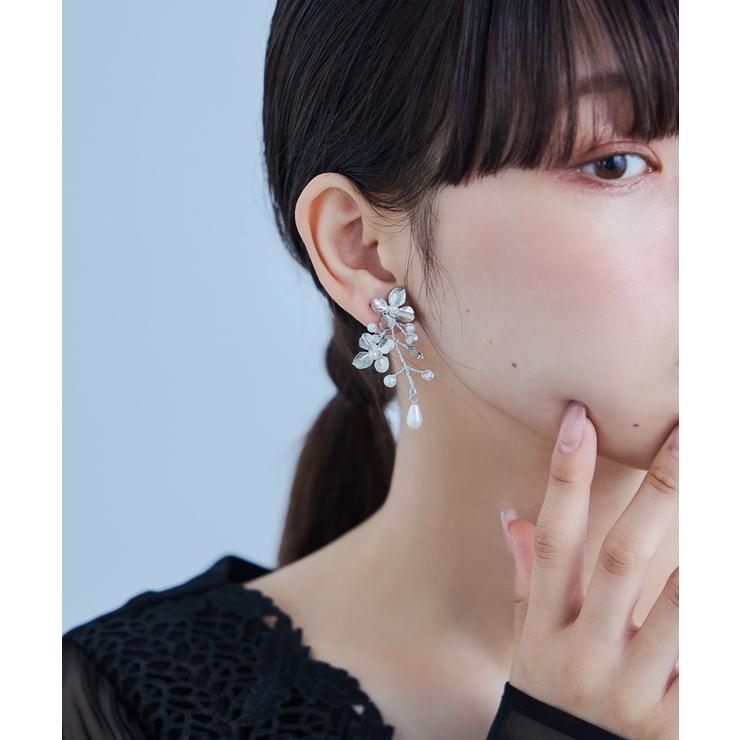 niana ニアナ メタルフラワーパールイヤリング | Fashion Letter | 詳細画像3 