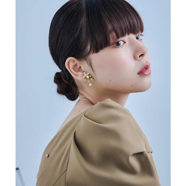 niana ニアナ メタルフラワーパールイヤリング | Fashion Letter | 詳細画像2 