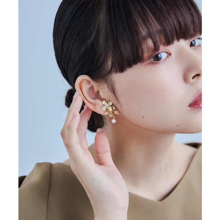 niana ニアナ メタルフラワーパールイヤリング | Fashion Letter | 詳細画像3 