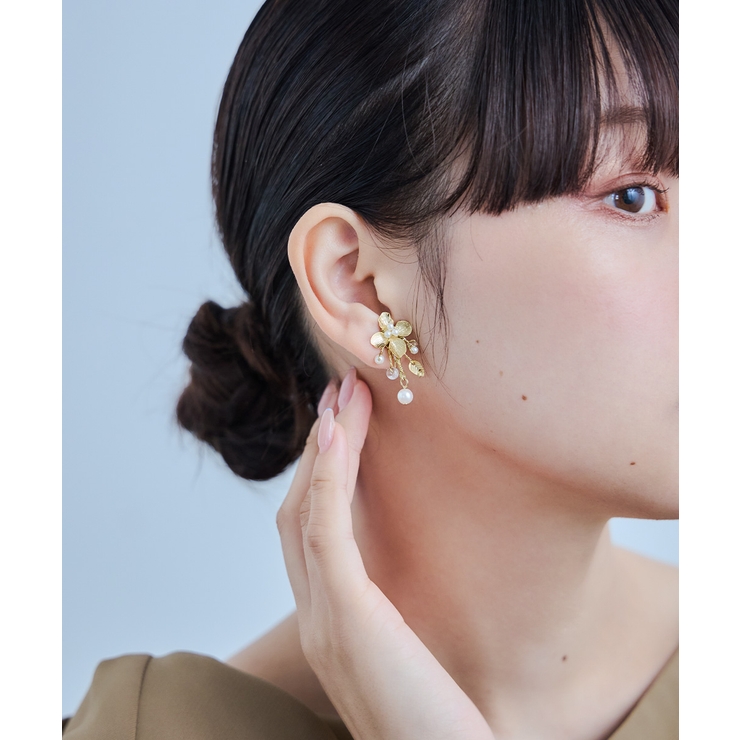 niana ニアナ メタルフラワーパールイヤリング | Fashion Letter | 詳細画像5 