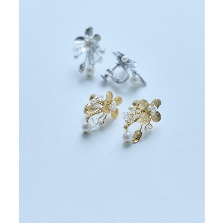 niana ニアナ メタルフラワーパールイヤリング | Fashion Letter | 詳細画像6 