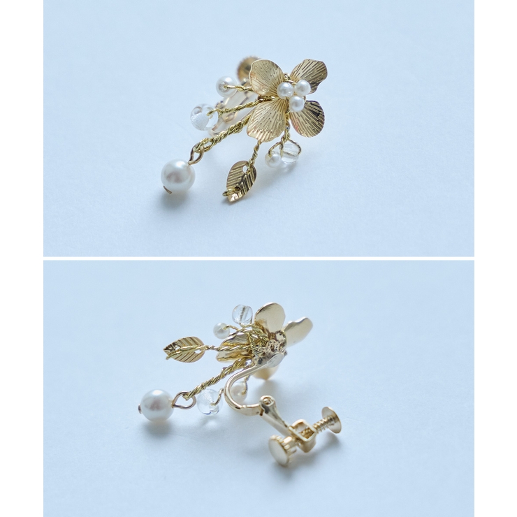 niana ニアナ メタルフラワーパールイヤリング | Fashion Letter | 詳細画像10 