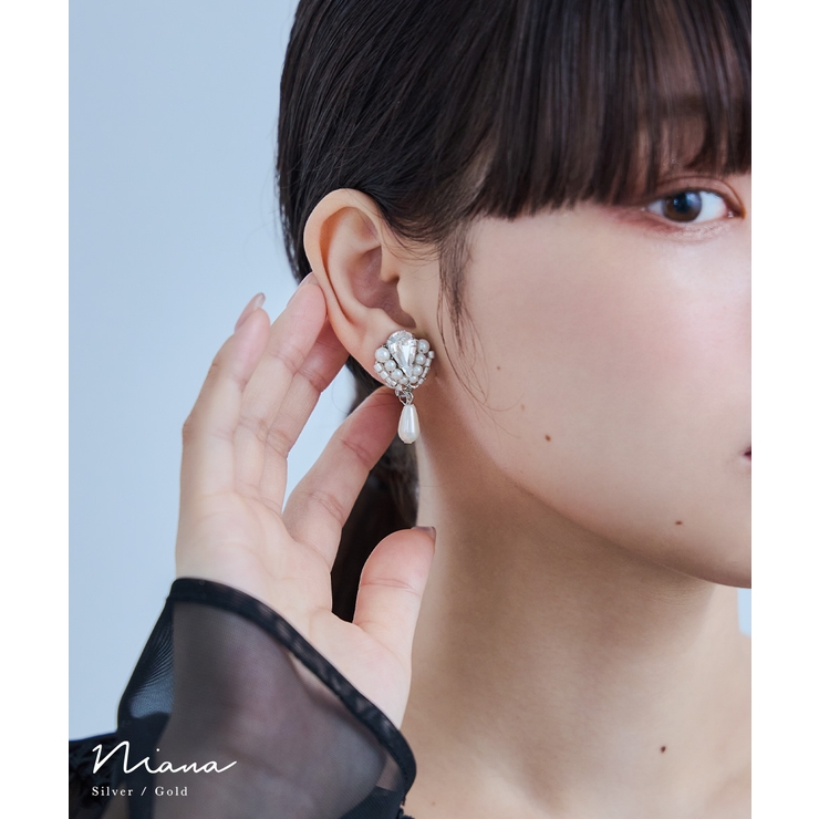 niana ニアナ ビジューパールイヤリング | Fashion Letter | 詳細画像1 