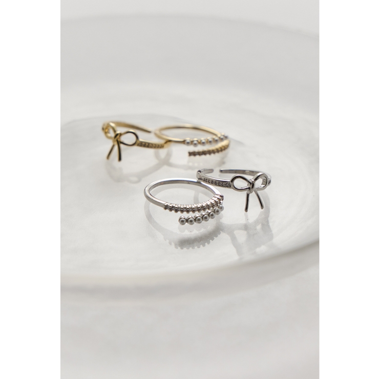 シルバー | niana ニアナ リボンパールリング | Fashion Letter