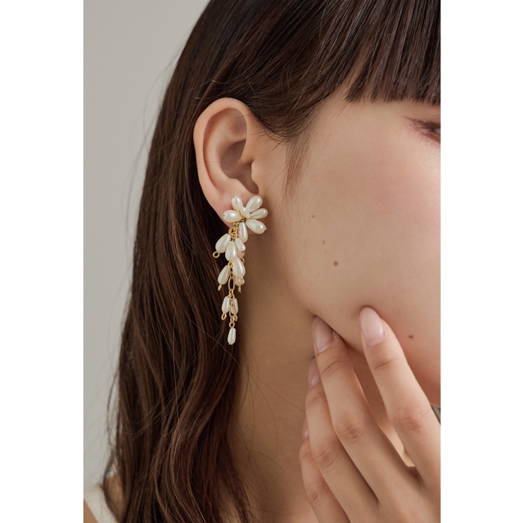 ゴールド | niana ニアナ ドロップパールロングイヤリング | Fashion Letter