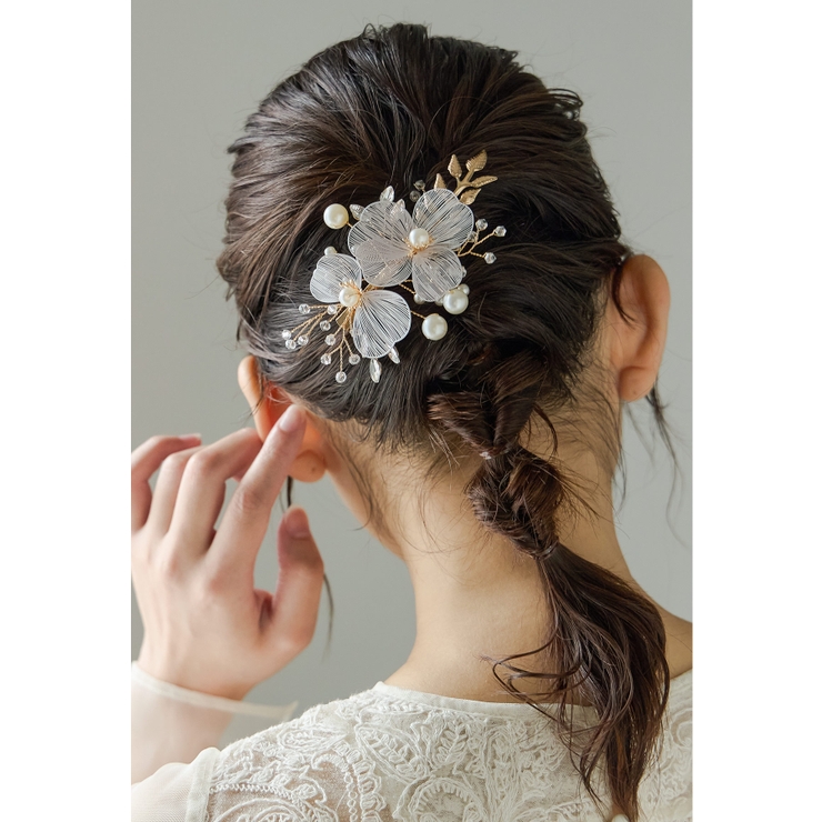 ゴールド | niana ニアナ シアーフラワーヘアクリップ | Fashion Letter