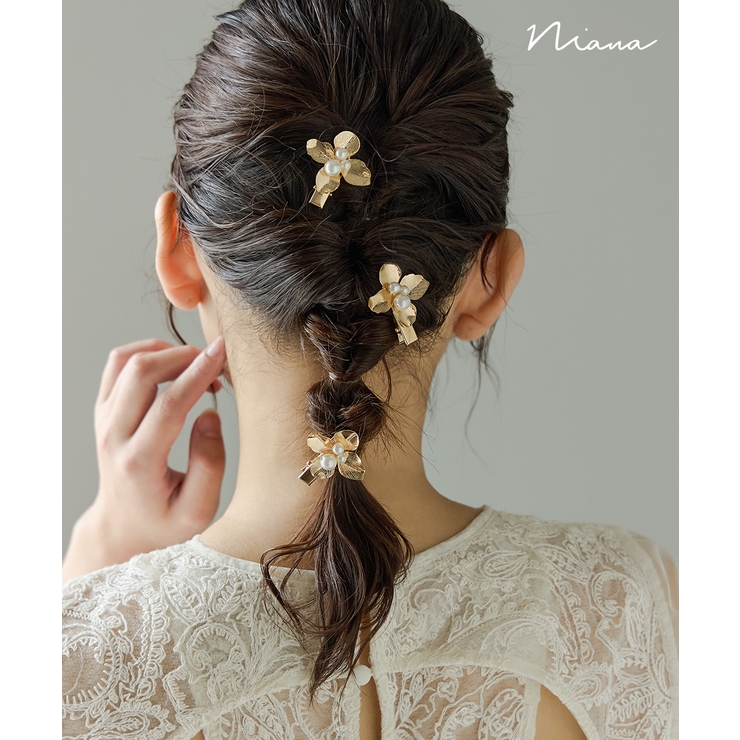 niana ニアナ メタルフラワーヘアクリップ3点セット | Fashion Letter | 詳細画像1 