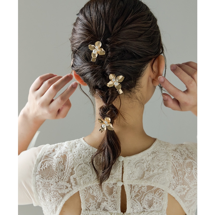 niana ニアナ メタルフラワーヘアクリップ3点セット | Fashion Letter | 詳細画像5 