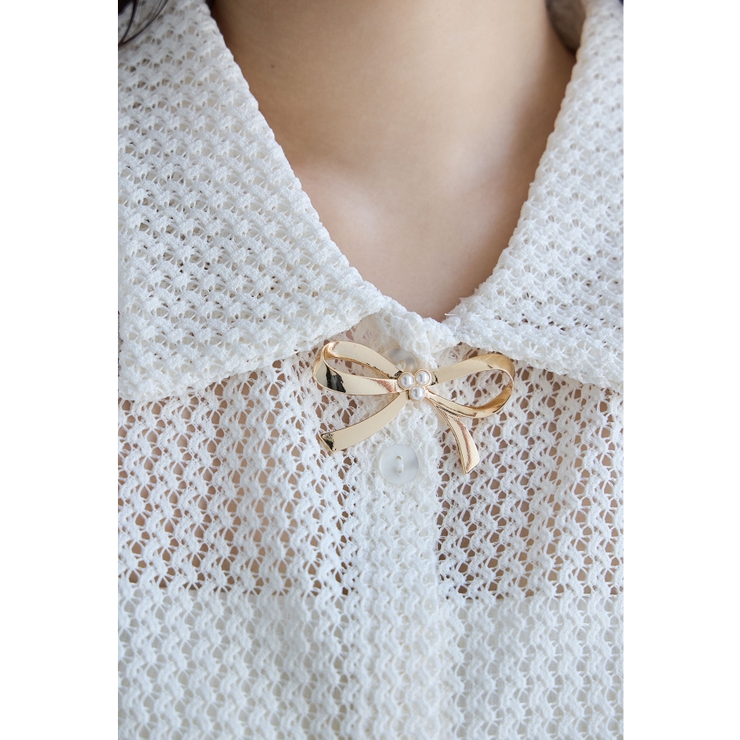 ゴールド | niana ニアナ ラインリボンブローチ | Fashion Letter