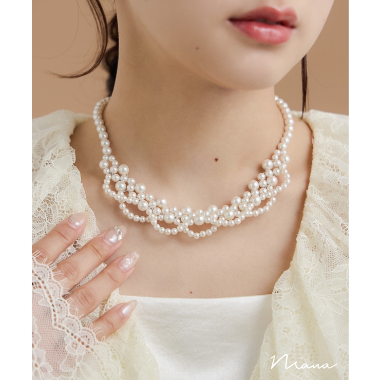 niana ニアナ スカラップパールカラーネックレス | Fashion Letter | 詳細画像1 