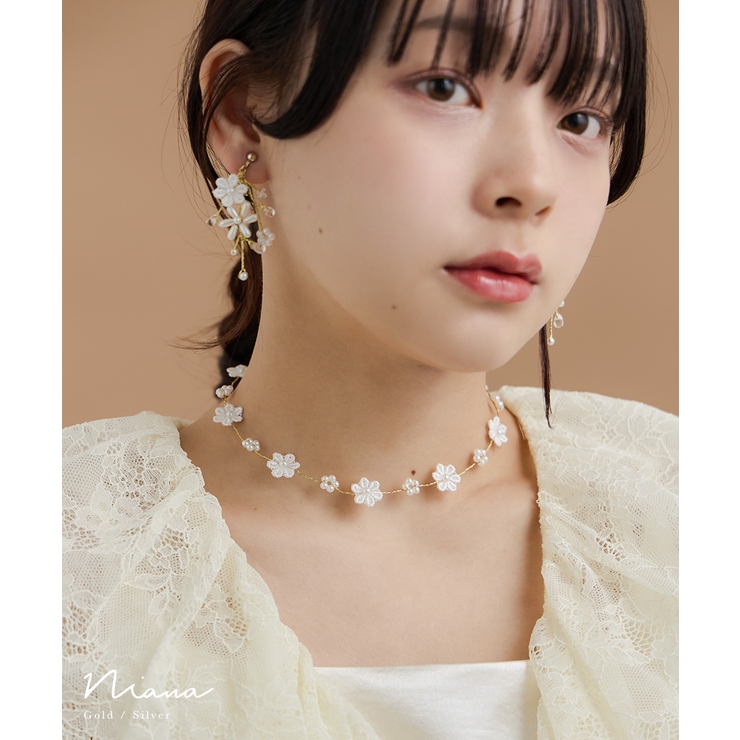 niana ニアナ レースフラワーワイヤーネックレス | Fashion Letter | 詳細画像1 
