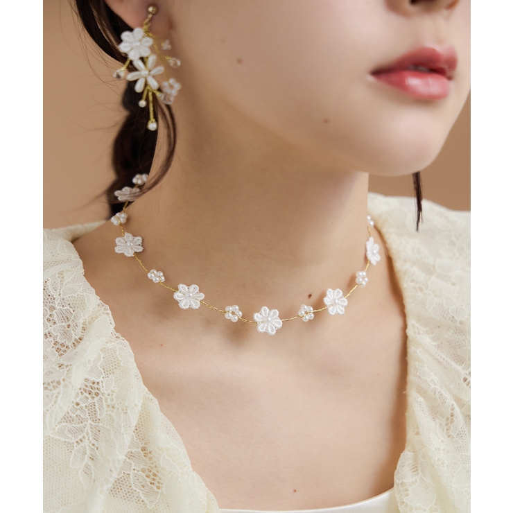 niana ニアナ レースフラワーワイヤーネックレス | Fashion Letter | 詳細画像3 