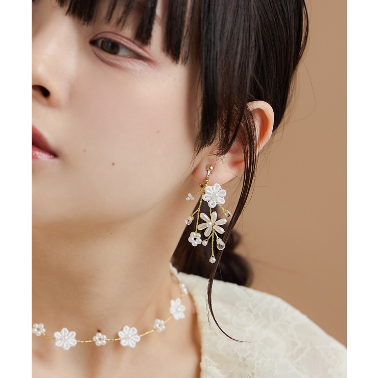 niana ニアナ レースフラワーイヤリング | Fashion Letter | 詳細画像6 