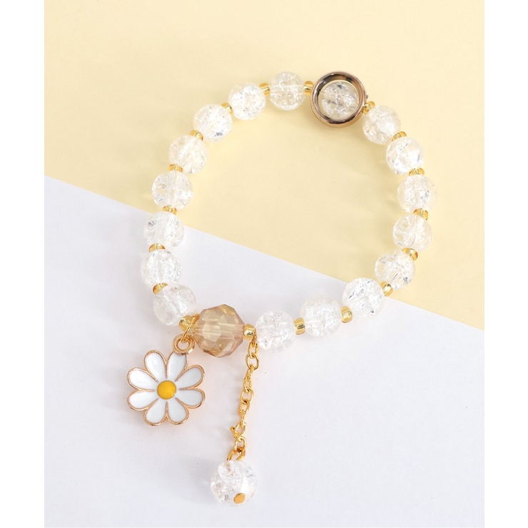 オフホワイト | お花ビーズブレスレット | F.O.Online Store