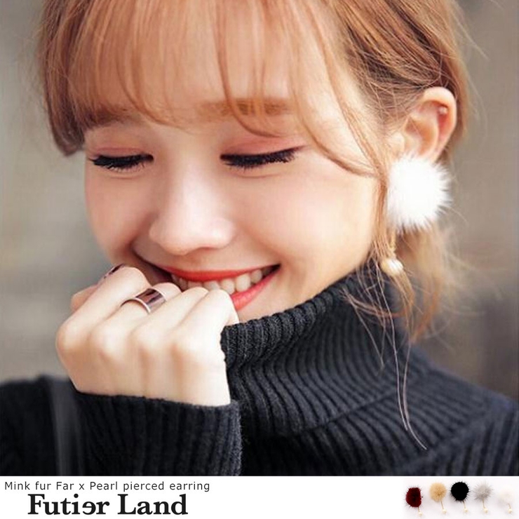 【新作 ふわふわファーピアス♪】ピアス パール | futier land | 詳細画像1 