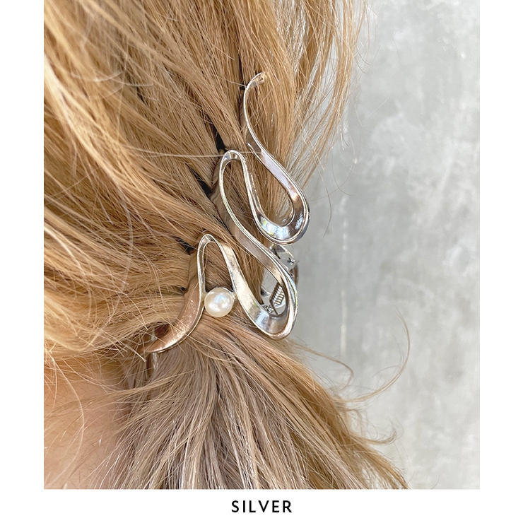 ヘアクリップ ヘアアクセサリー シルバー[品番：FI000007798]｜futier