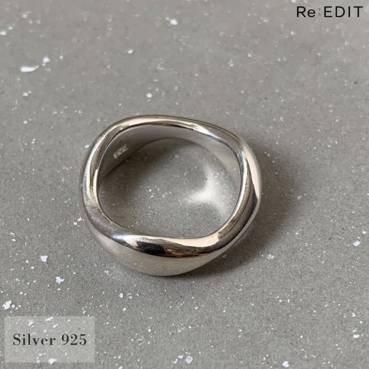 シルバーリング 925 銀 さざなみ スムース 波 ワイド 幅広 韓国 指輪