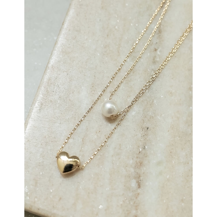 pearl✕gold✕Heartネックレス