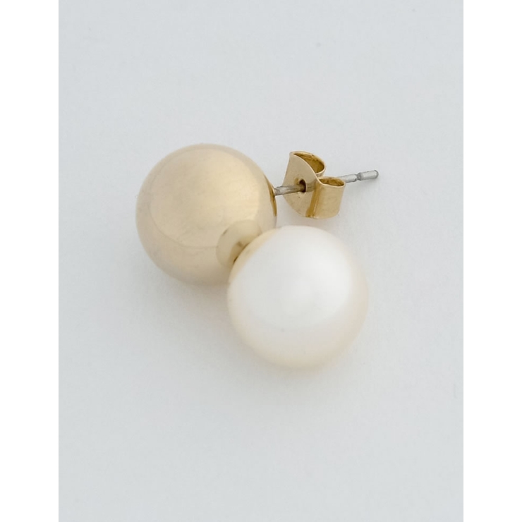 [選べる2デザイン]ツインメタルフェイクパールボールピアスorイヤリング | Re:EDIT | 詳細画像11 