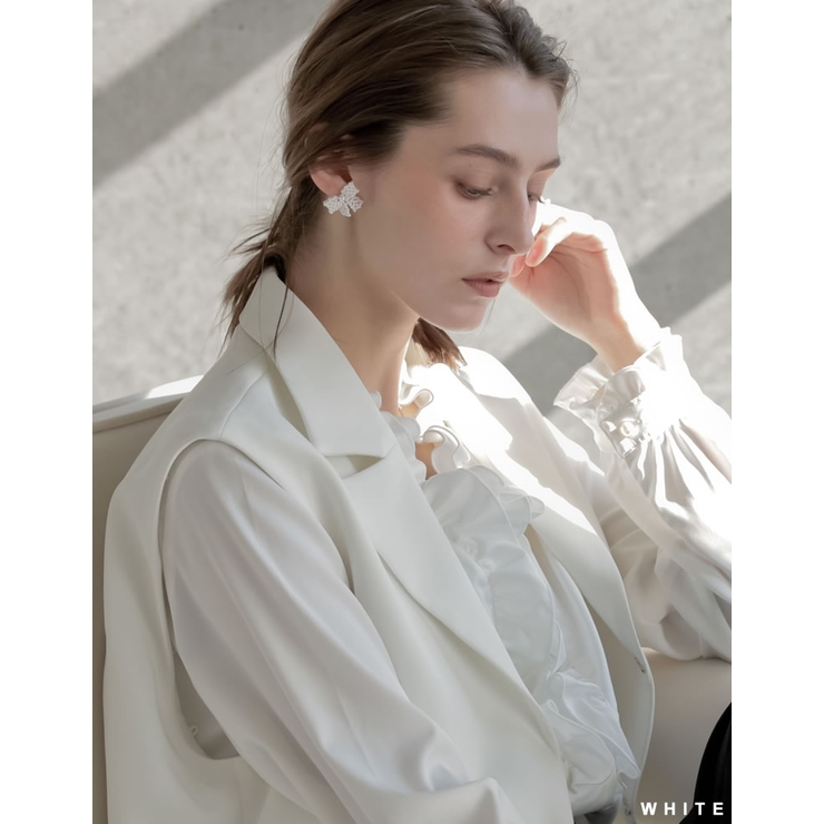 [MEISM by Re:EDIT]フェイクパールリボンモチーフピアス | Re:EDIT | 詳細画像2 