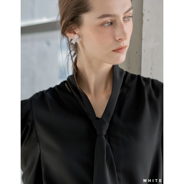 [MEISM by Re:EDIT]フェイクパールリボンモチーフピアス | Re:EDIT | 詳細画像4 