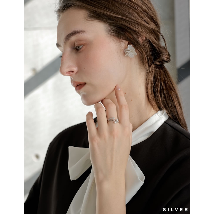 [MEISM by Re:EDIT]フェイクパールストーンフォークリング | Re:EDIT | 詳細画像7 