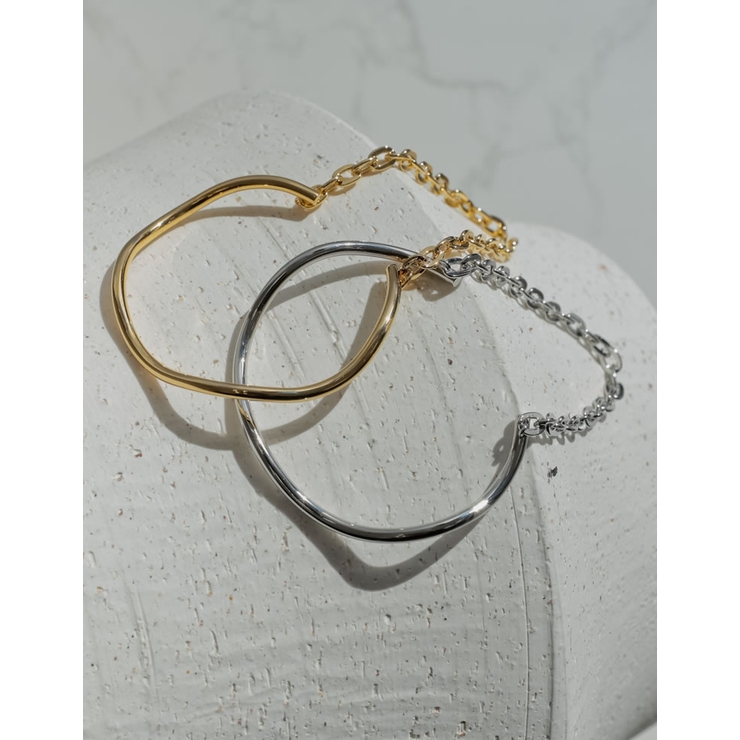 ニュアンスカーブ×チェーンコンビバングル | Re:EDIT | 詳細画像2 