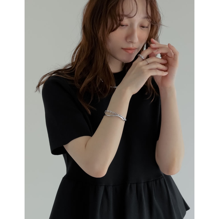 ニュアンスカーブ×チェーンコンビバングル | Re:EDIT | 詳細画像4 