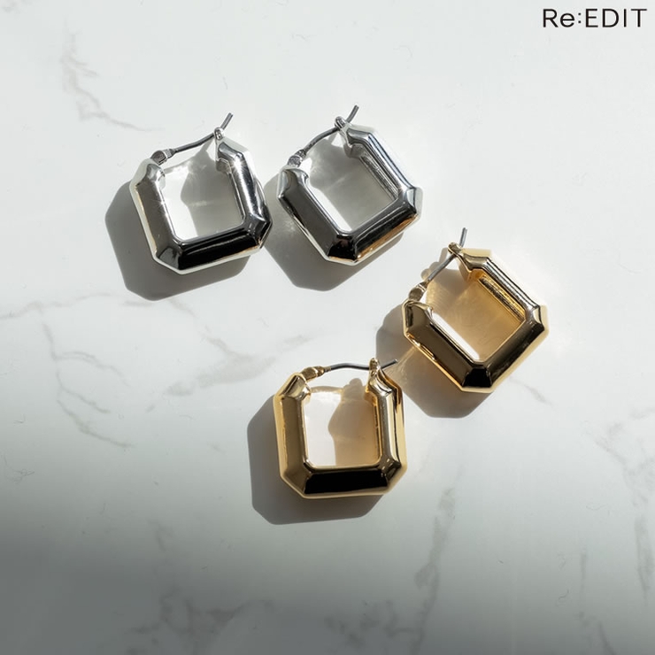 スクエアフープピアス | Re:EDIT | 詳細画像1 
