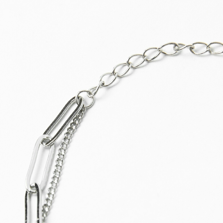 ブレスレット メンズ シルバー チェーン 細い 重ね付け風 ステンレススチール | GENELESS | 詳細画像6 