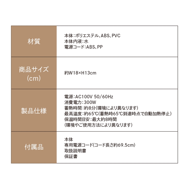 蓄熱式湯たんぽ mini warmer/ミニウォーマー | Beauty&Life by GLOBAL JAPAN  | 詳細画像6 