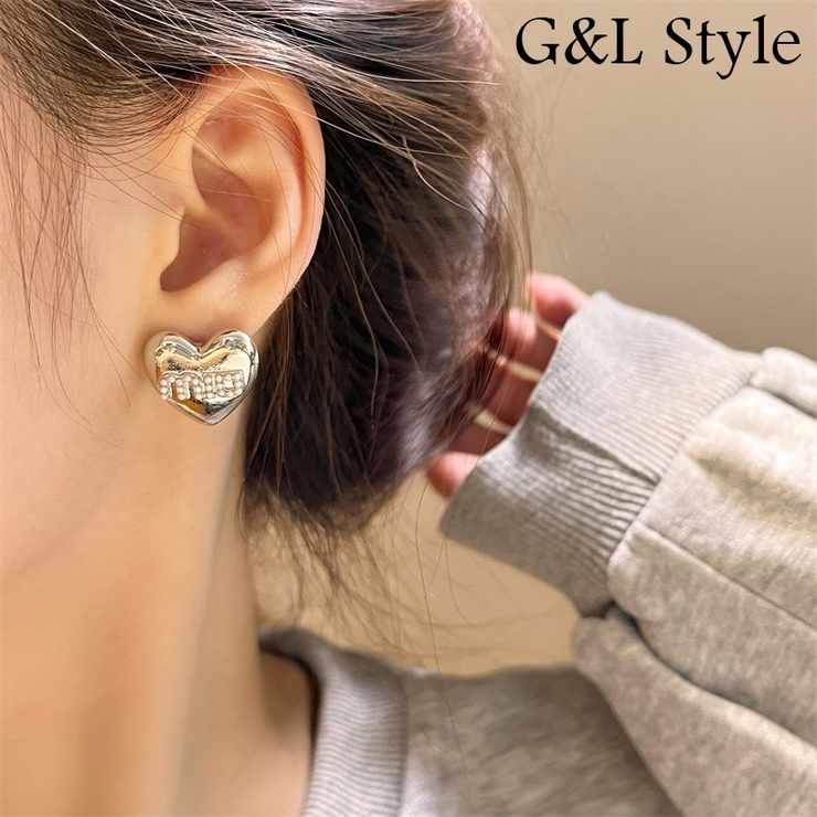 ハートモチーフシルバーパールピアス・イヤリング 10040 | G&L Style | 詳細画像1 