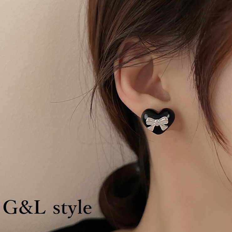 ハート×リボンモチーフピアス 10149 | G&L Style | 詳細画像1 