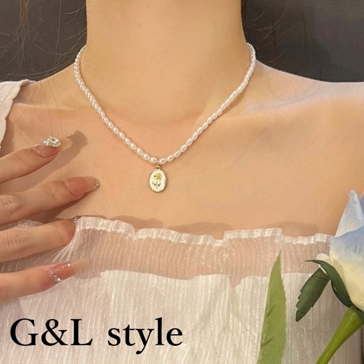 ゴールドフレームモチーフパールネックレス 10160 | G&L Style | 詳細画像1 