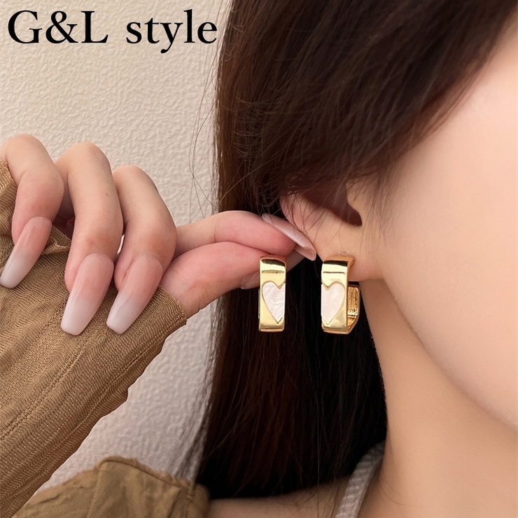 ハートモチーフゴールドスクエアピアス 10223 | G&L Style | 詳細画像1 